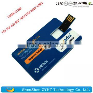 wholesale business card USB flash drive with printing logo credit card USB 1GB 2GB 4GB 8GB 16GB 32GB