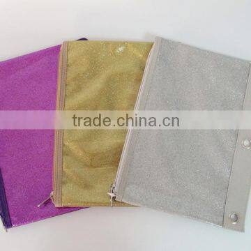 Osini Custom Glittering 3-ring Binder Pvc Plastic Bag Cosmetic / Pencil / Zipper / Plastic for Girls &traving &school photo-2