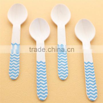 Eco-friendly 8 Color Chevron Birch Wooden Spoon Beads Spoon for honey