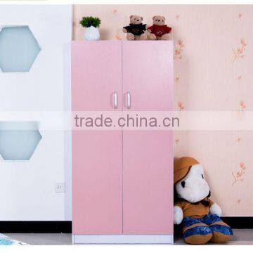 2 Doors Wooden Bedroom Ideal Wardrobe Pink