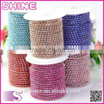 New design multicolor diy rhinestone YIWU Wholesale Hot Sale Hot fix Strong glue close Rhinestone cup chain