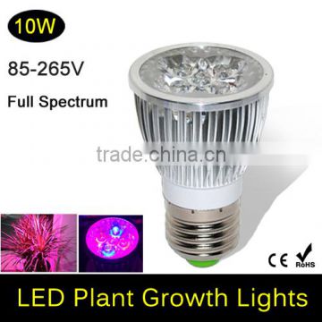 Full spectrum LED Grow lights 10W E27 LED Grow lamp bulb for Flower plant Hydroponics system AC 85V 110V 265V grow bo 1Pcs/lots