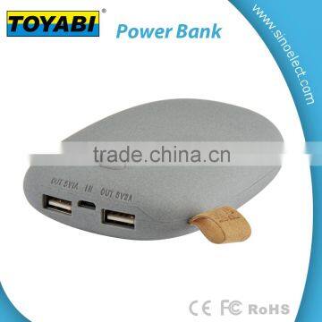Cobblestone Portable Power Bank Dual-Output with 1A 2.1A to charge High capacity 7200mAh for indoor Oudoor Using