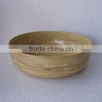 Natural spun bamboo bowl