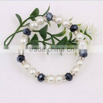 Cheap Fashion High Quality Beautiful Black Pearl Crystal Bracelet