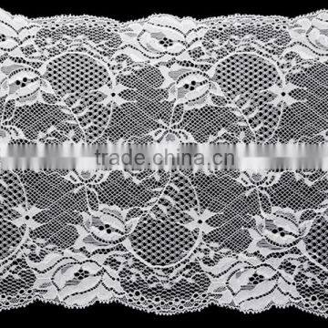 wholesale 20cm Width Lace Trim for Bra Briefs Elastic Polyester Nylon Lace Trim Stretch in stock