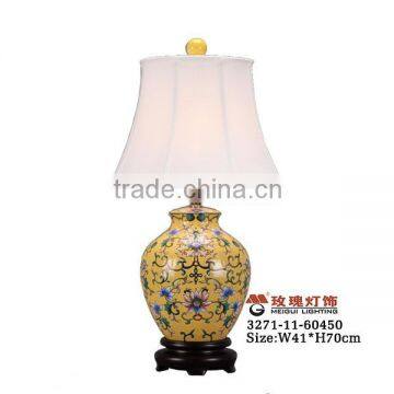 porcelain emperor table lamp in yellow