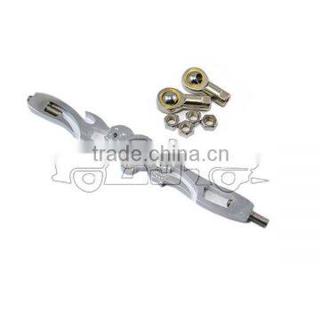 BJ-SL288-08 Custom Three Centered Skulls Aluminum Chrome Motorbike Shift Linkage photo-2