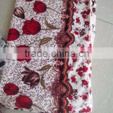 Red Flower Polyester High Quality Coral/flannel Fleece Fabric