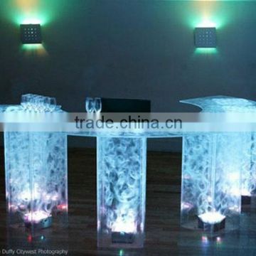 Fashion high end custom acrylic bar table,with colorful light