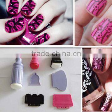 7pcs Silicone Nail Art Stamper And Scraper Set Manicure Polish Stamp Image Tool Kit