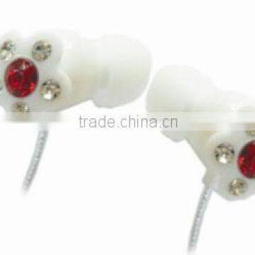 high quality diamond stone earphone bling bling earbud for promotion