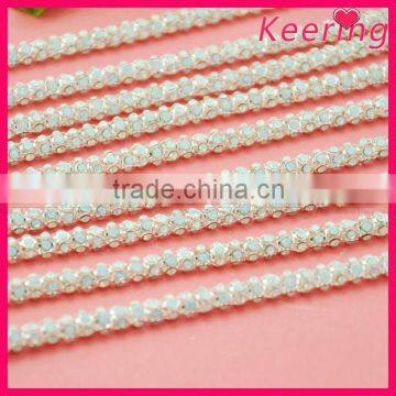 fashion opal color stone bridal decoration accessory roll rhinestone cup chain WRC-253