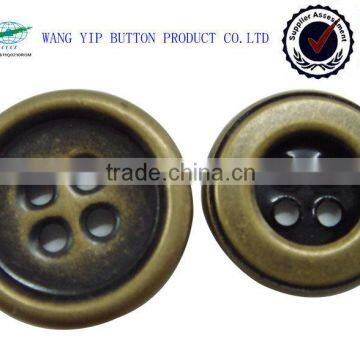 17.5 mm metal alloy antique brass 4 holes button