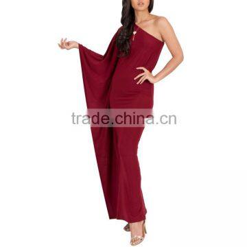 Chiffon Cape Dress Fancy Dress Red Cape Gown Kimono Maxi Long Sleeve Dress Red One Shoulder Cocktail Dresses photo-3