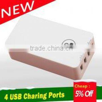 5V 1A 5v 2.1A Intelligent 4 micro usb charger with led touch swithch wall charger for iPhone /iPad /Mini iPad