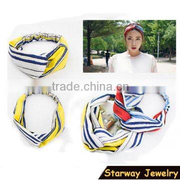 >>new Design Fashionable Cute Girls Hair Accessories Stripe Headwraps/
