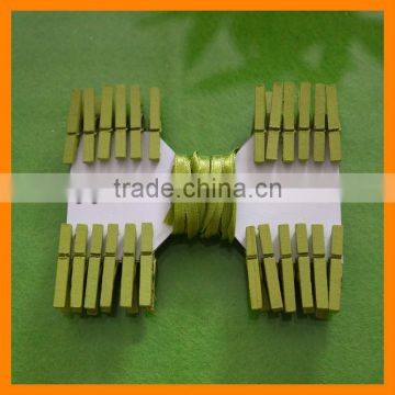 Decorative Wooden Clip With Ribbon