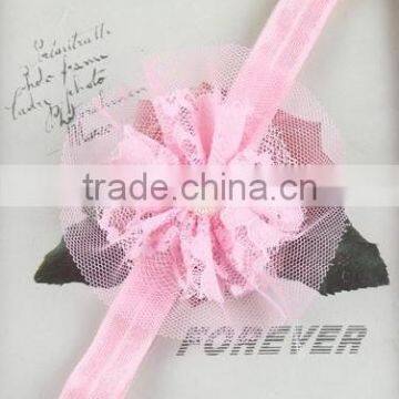 Lovely Flower Elastic Hair Rubber Band With Pearls photo-6