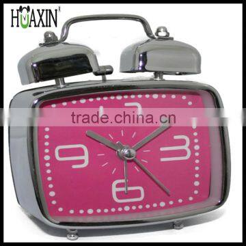 Fashion Colorful Square Shape Mini Quartz Plastic Needle Alarm Clock
