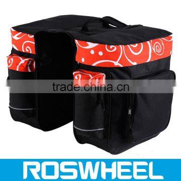 Hot Sale Polyester Durable Rear Bicycle Panniers Pair Promotion Bike Bag 14154-4 leather bicycle bag