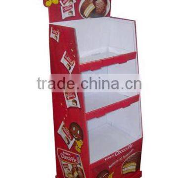 Supermarket Snacks Cardboard Display Shelves , POS Cardboard Foods Display Stands