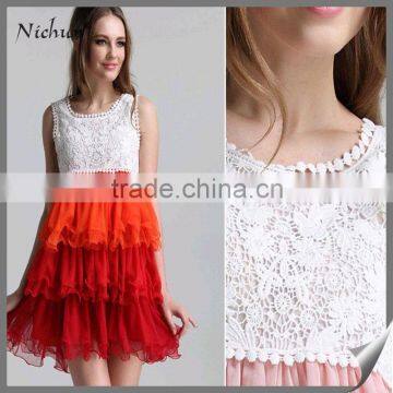 2015 Make in China Cake Layer Lace Ladies Dresses Fashion