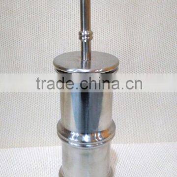 stainless steel polish chrome toilet bowl brush with holder