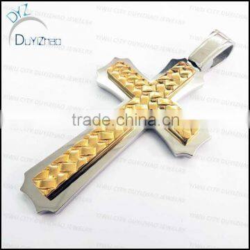 mens large gold inlay cross pendants