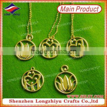 Gold plating cut out dog tags with ball chain metal Tags