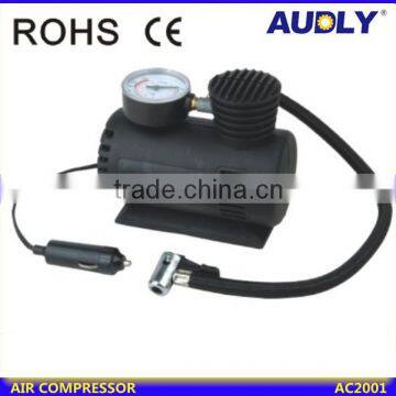 New design heavy duty ABS+METAL black Mini Car Air Compressor