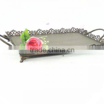 Decorative antique serving iron tray