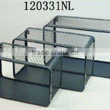 120331NL S/3 metal wall rack metal shelf rect. storage cube