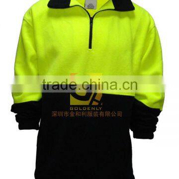 High Visibility Men's Safety Sweater with Half Zipper Placket