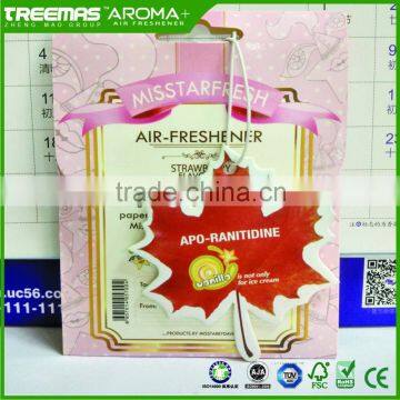 Promotional OEM scent car air freshener with long lasting fragrance logo printing