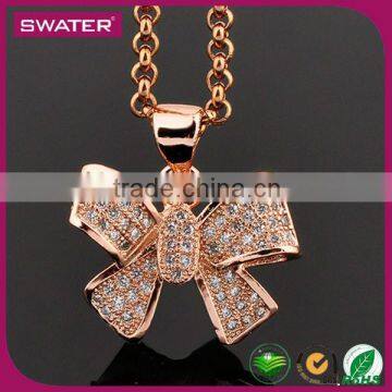 Best Selling Handmade Items Rose Gold Bow Cheap Necklace And Earring Sets