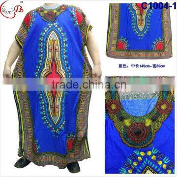 C1004 2016 newest popular loose comfortable colorful special pattern long dress, soft material,African women's Lady dress