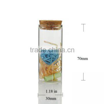 30*70mm Glass Bottles Jars with Cork Stoppers Christmas Wishing Bottle