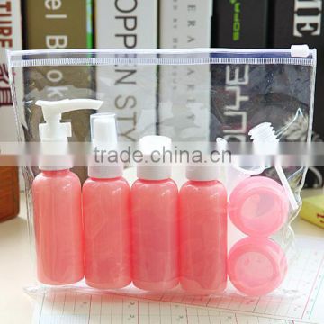 Hot selling outdoor cosmetic set travel kit cream lotion bottle kit set factory price PET china plastic model kits