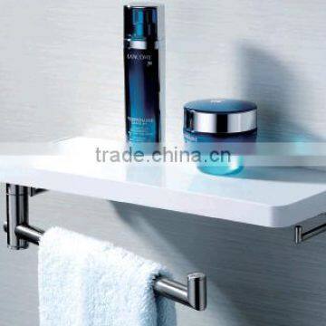 bathroom hardware accessories shelf with towel ring &hook ABS bathroom shelf