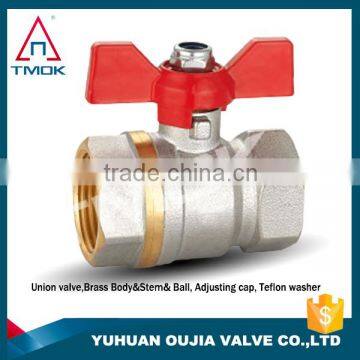 TMOK F/F BSPP PN25 Full bore CE brass ball valve for washing machine long service life