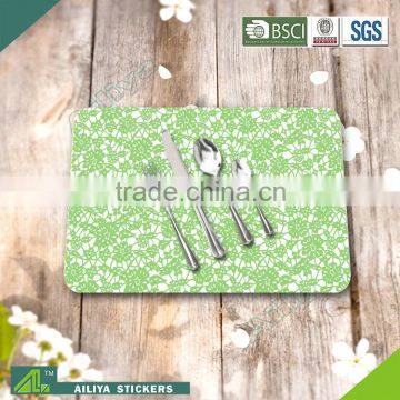 Hot selling eco-friendly kitchen advertising colorful promoting printed pp rattan place mats