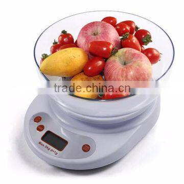 Weigh max 5kg 11 Lbs Electronic Digital Kitchen Food Scale With Bowl SV002271