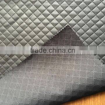 Embossed Leather fabrics for garment, PU with poly interlock bonded fabric for furniture and bag