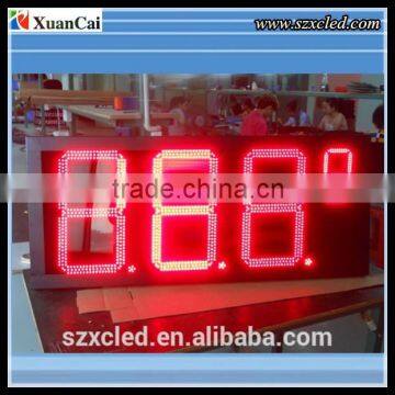 Red 12 inch LED waterproof yellow led gas station price sign