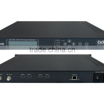 SC-4204 4 Channel HDMI HD Encoder to DVB-C RF Modulator / DVB-C RF Encoder Modulator