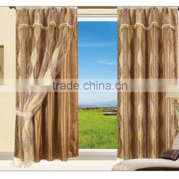 JHS-026 15 years top-rated golden seller newest 100% polyester jacquard finished curtain gauze