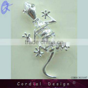 2013 newest jewelry rhinestone Lizard shaped brooch for sale
