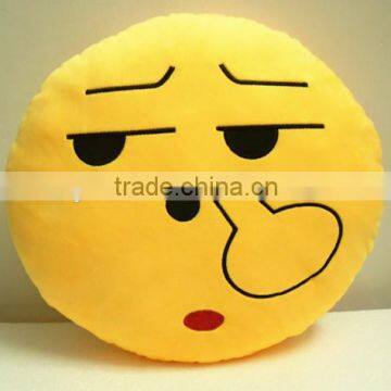 China wholesale stuffed cartoon toy plush emoji pillows/QQ face cheap emoji pillow for sale