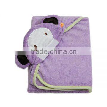 Cheap wholesale animal coral fleece baby hooded blankets